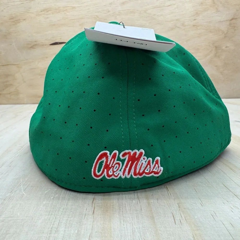 NEW Ole Miss Rebels Nike Aero True Baseball Performance Fitted Hat Green 7 1/2